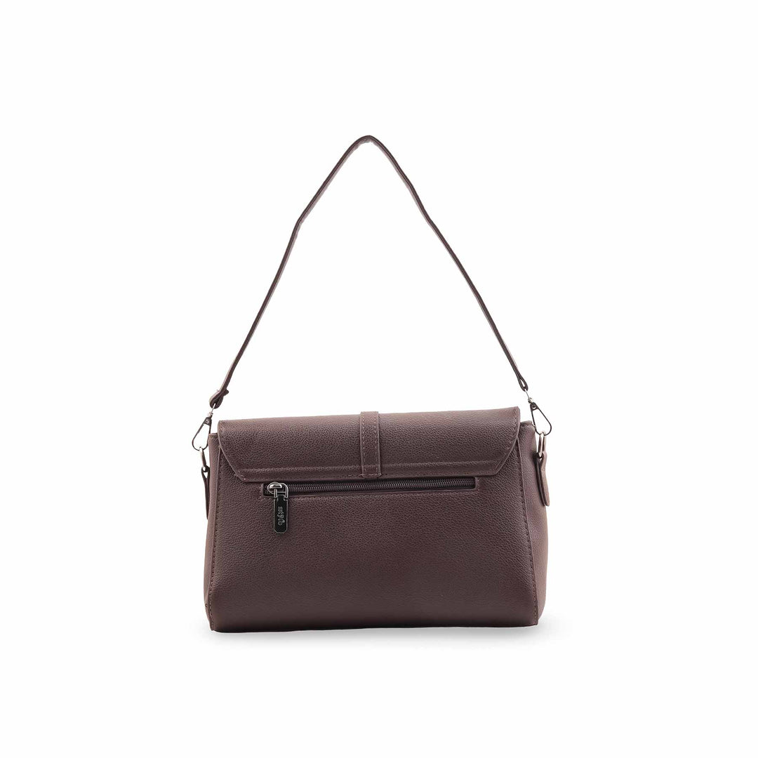 Coffee Formal Shoulder Bag For Ladies P36546