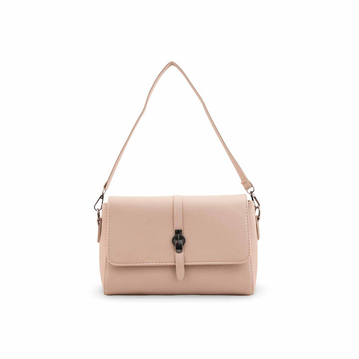 Beige Formal Shoulder Bag For Ladies P36546