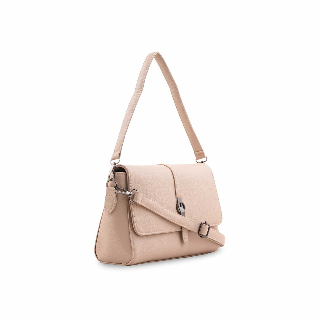 Beige Formal Shoulder Bag For Ladies P36546