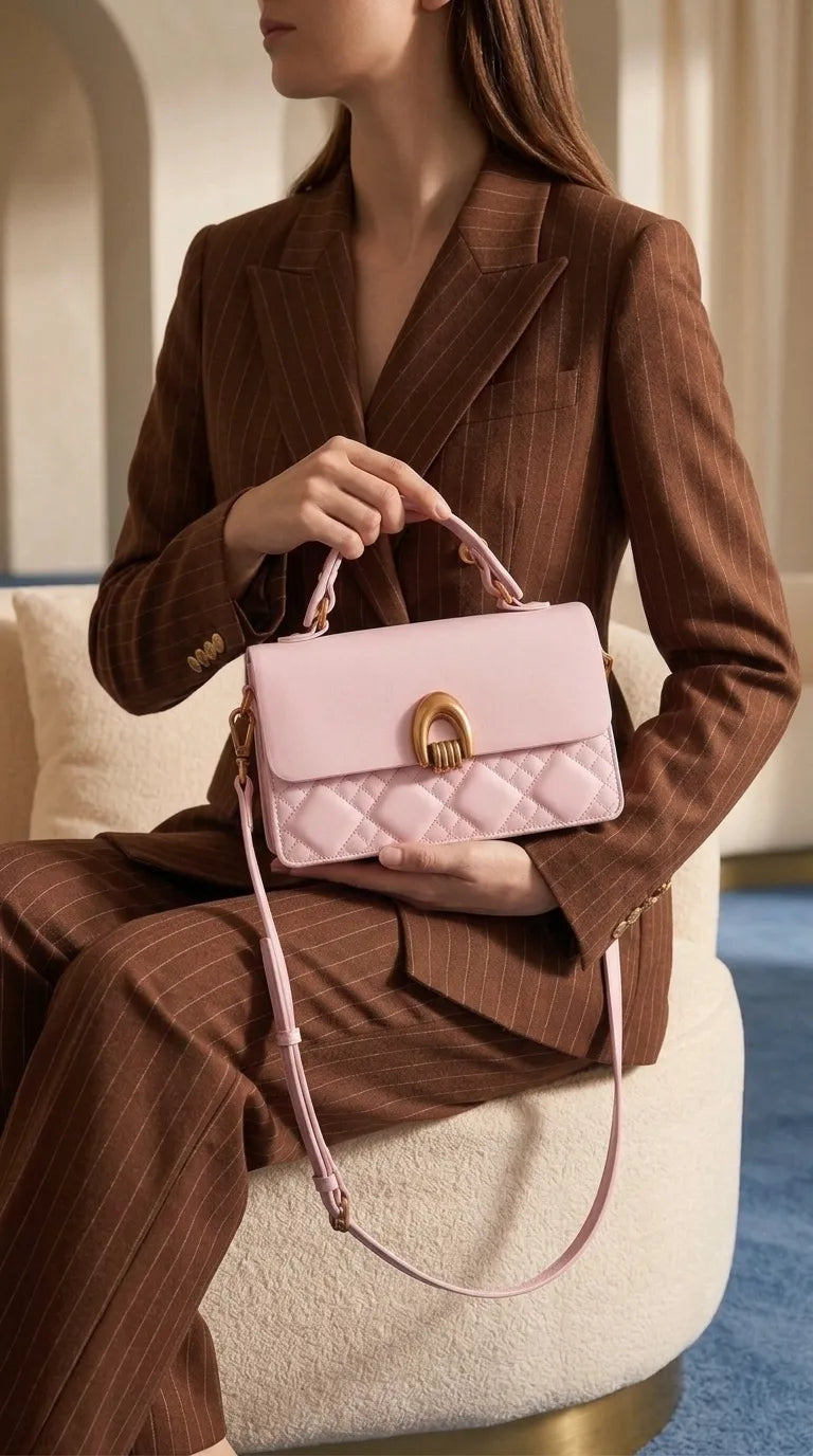 Pink Formal Shoulder Bag For Women P36548