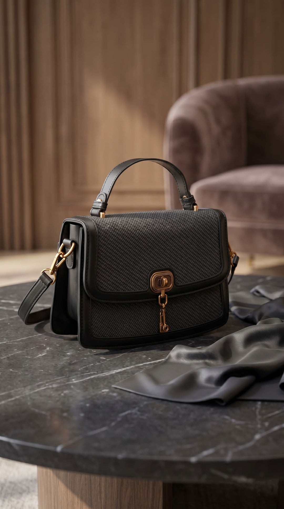 Black Formal Shoulder Bag For Ladies P36553