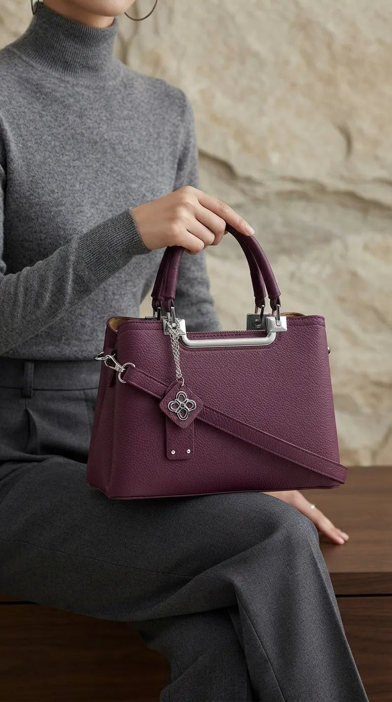 Maroon Formal Hand Bag For Ladies P36558