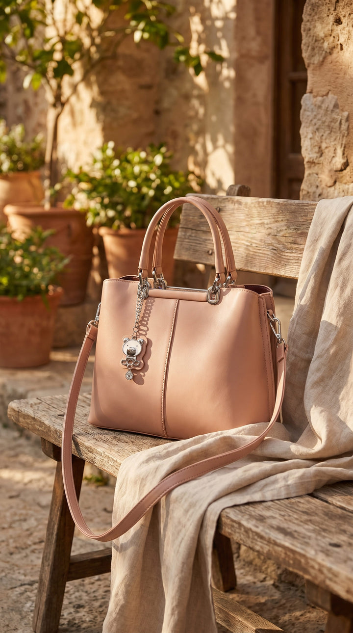 Beige Formal Hand Bag For Ladies P36560