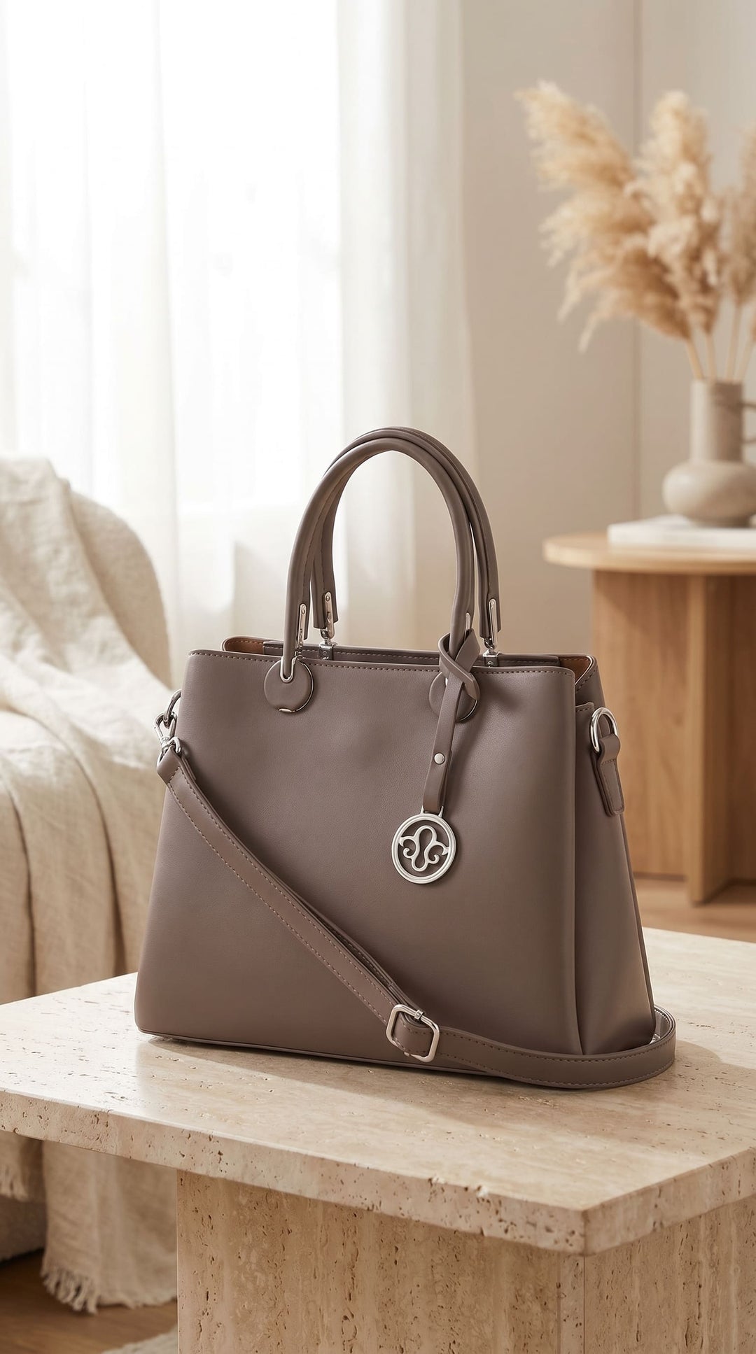Grey Formal Hand Bag For Ladies P36561