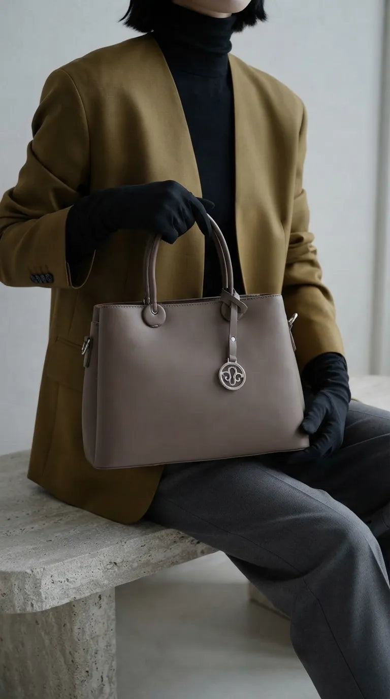 Grey Formal Hand Bag For Ladies P36561