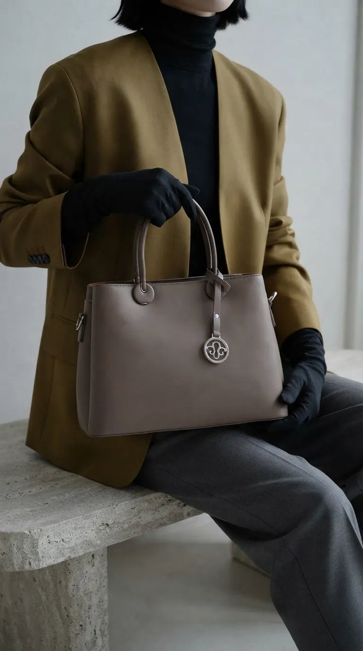 Grey Formal Hand Bag For Ladies P36561