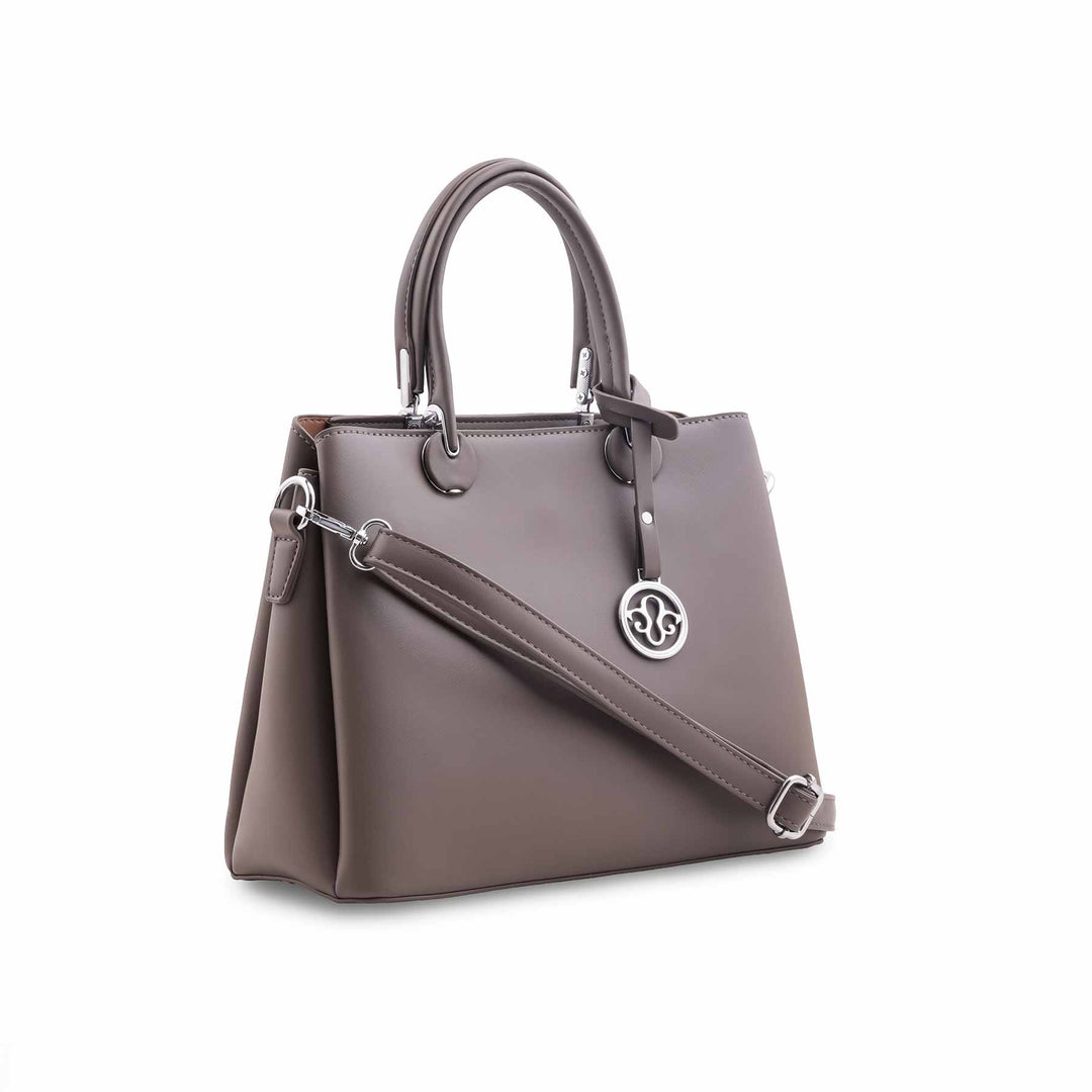Grey Formal Hand Bag For Ladies P36561