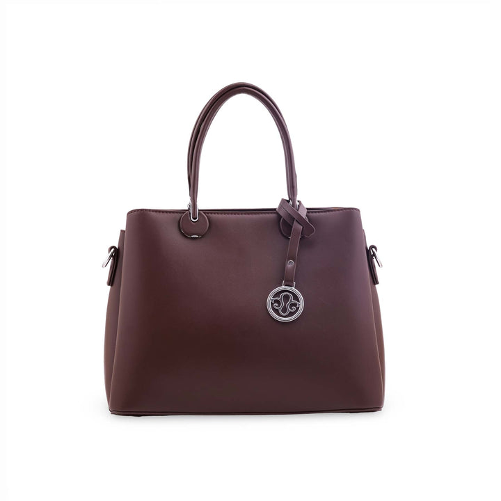 Coffee Formal Hand Bag For Ladies P36561