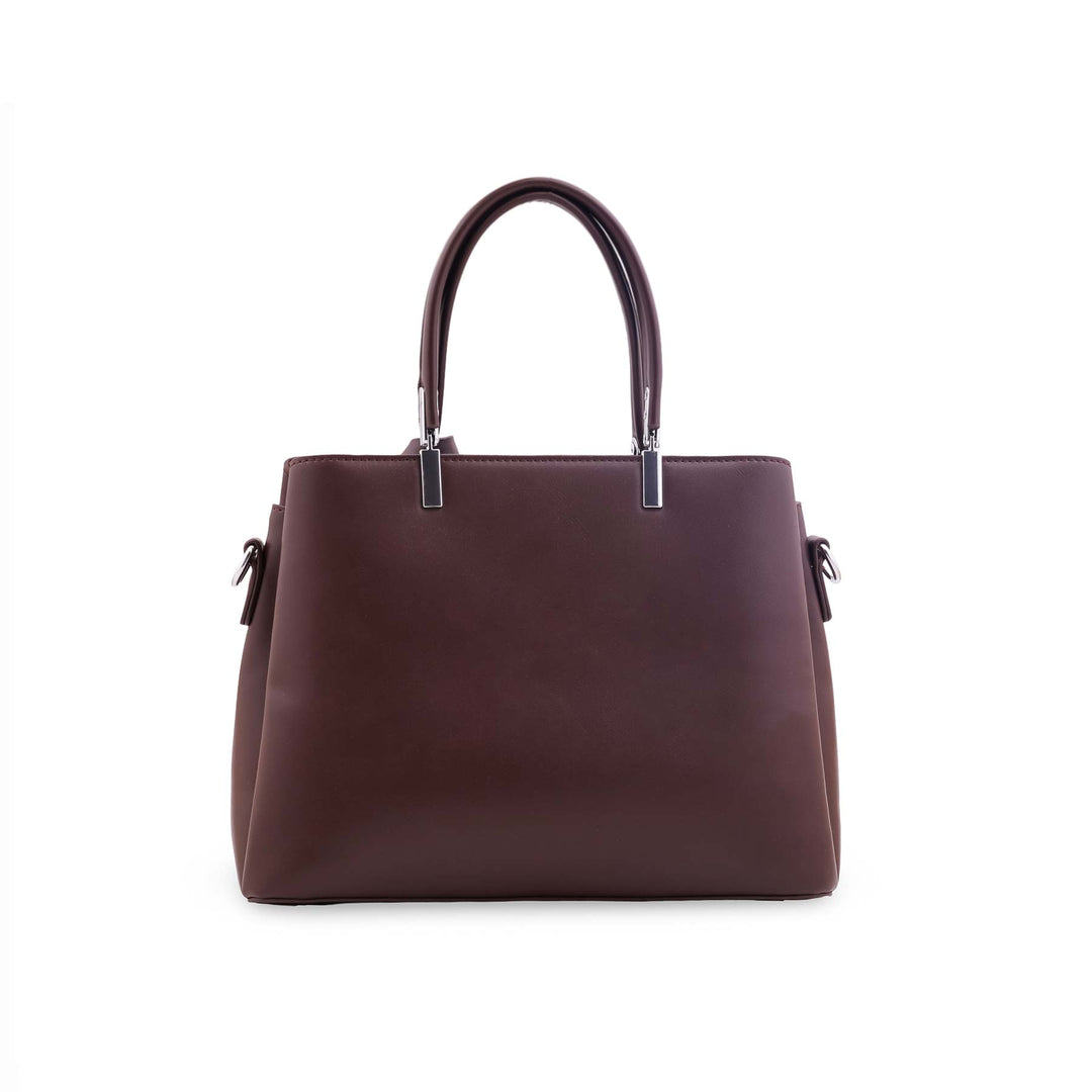 Coffee Formal Hand Bag For Ladies P36561