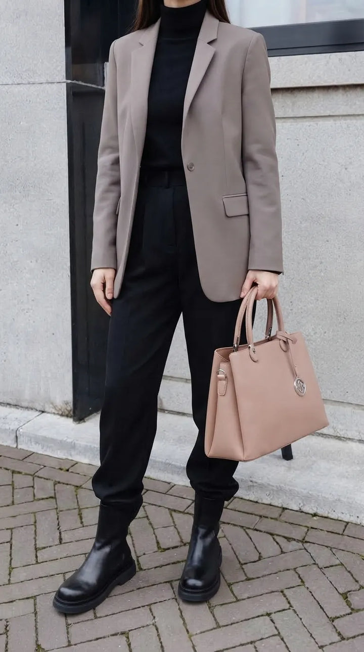 Beige Formal Hand Bag For Ladies P36561