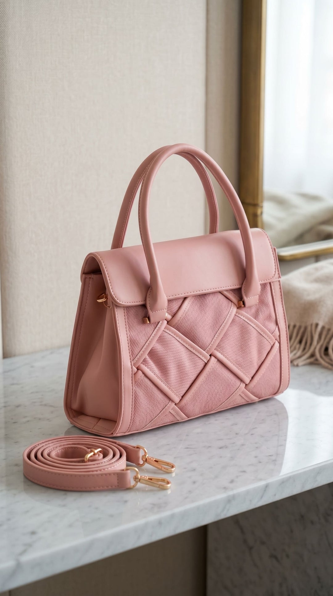 Pink Formal Hand Bag For Ladies P36564