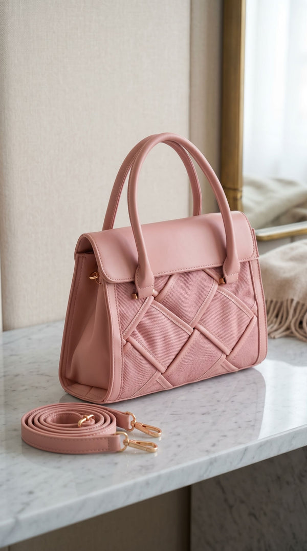 Pink Formal Hand Bag For Ladies P36564