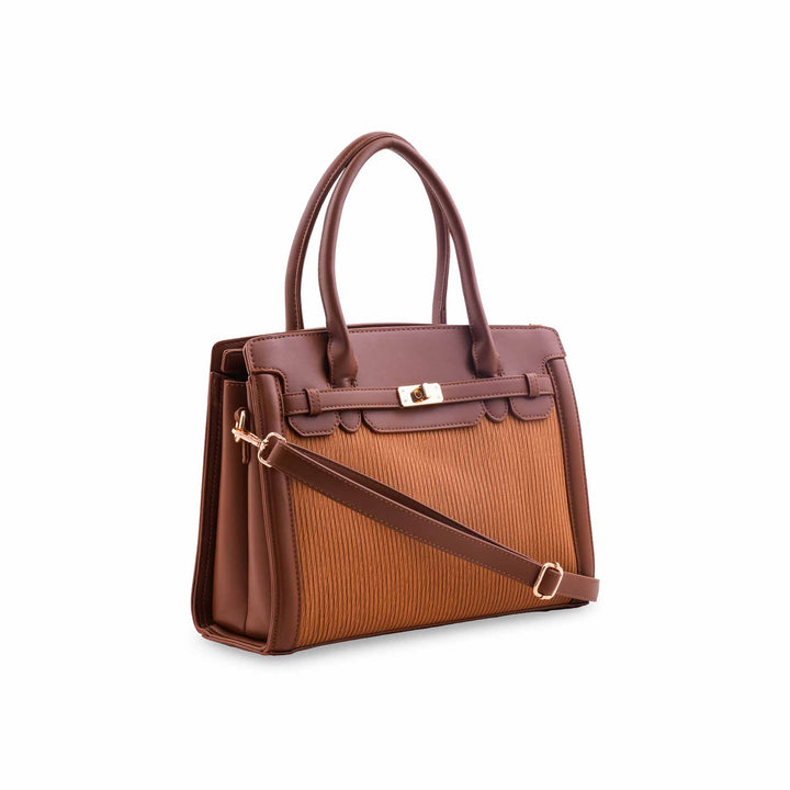 Brown Formal Hand Bag For Ladies P36565