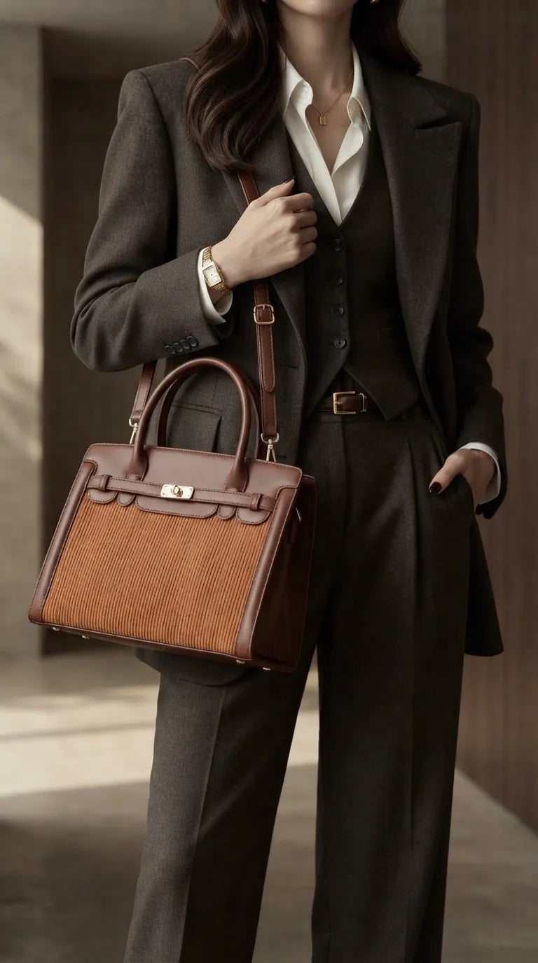 Brown Formal Hand Bag For Ladies P36565