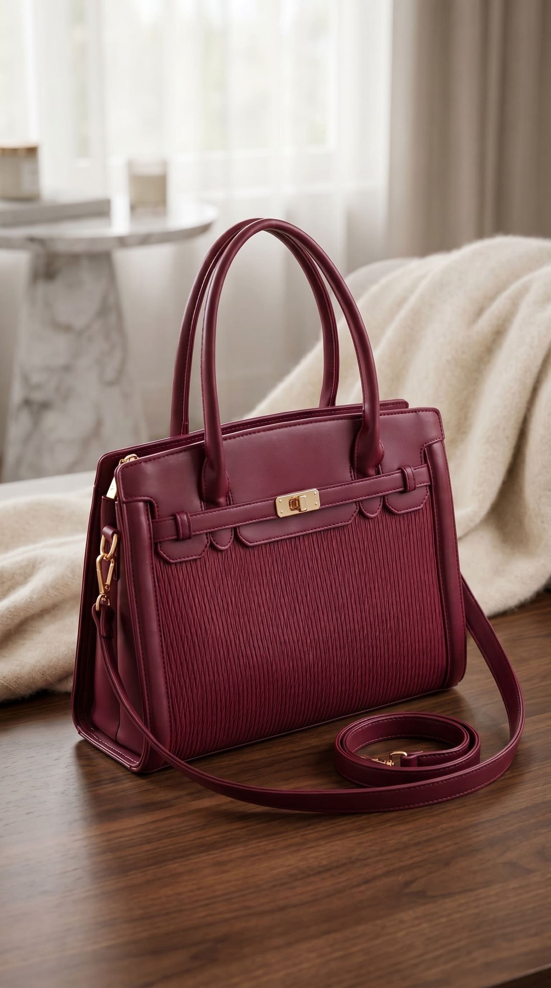 Maroon Formal Hand Bag For Ladies P36565