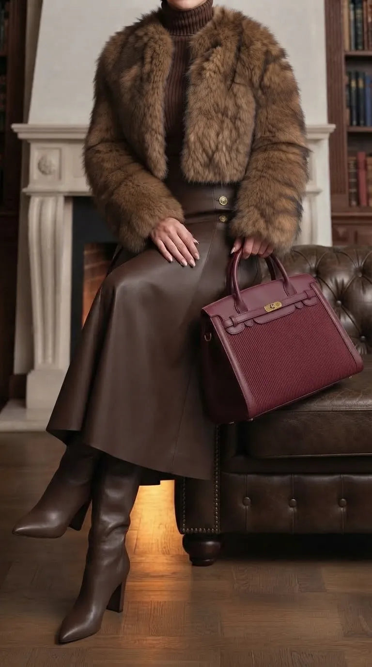 Maroon Formal Hand Bag For Ladies P36565