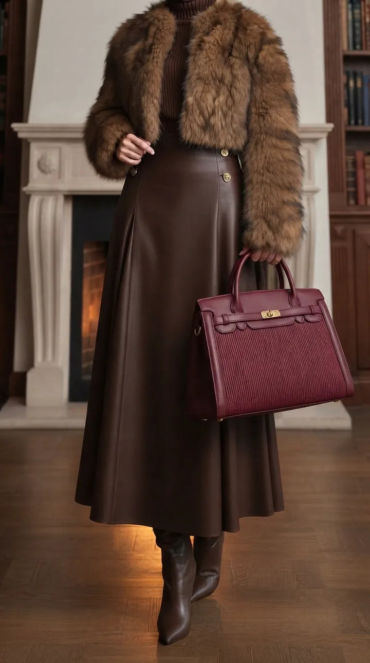Maroon Formal Hand Bag For Ladies P36565