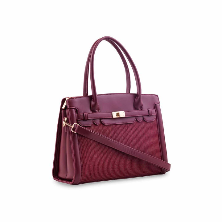 Maroon Formal Hand Bag For Ladies P36565