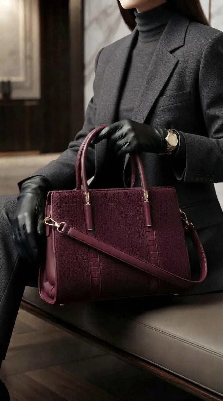 Maroon Formal Hand Bag For Ladies P36566