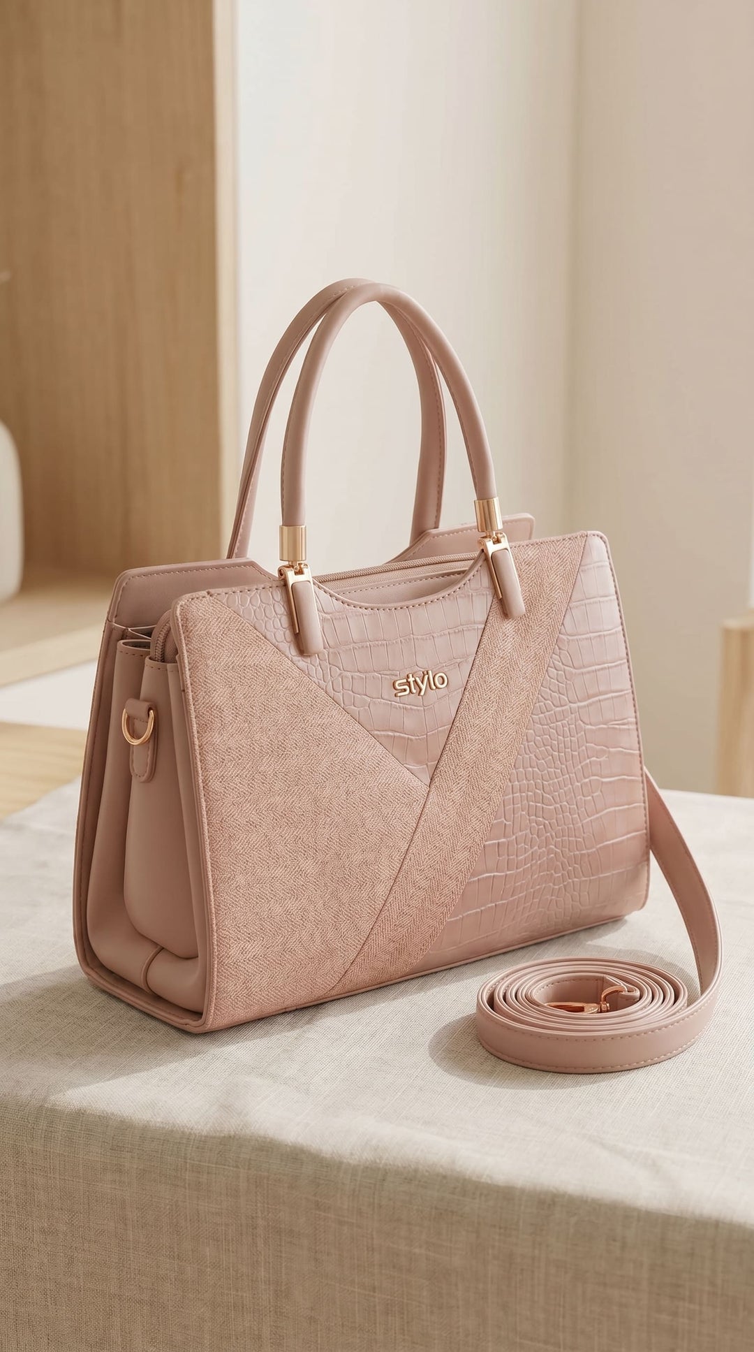 Apricot Formal Hand Bag For Ladies P36568