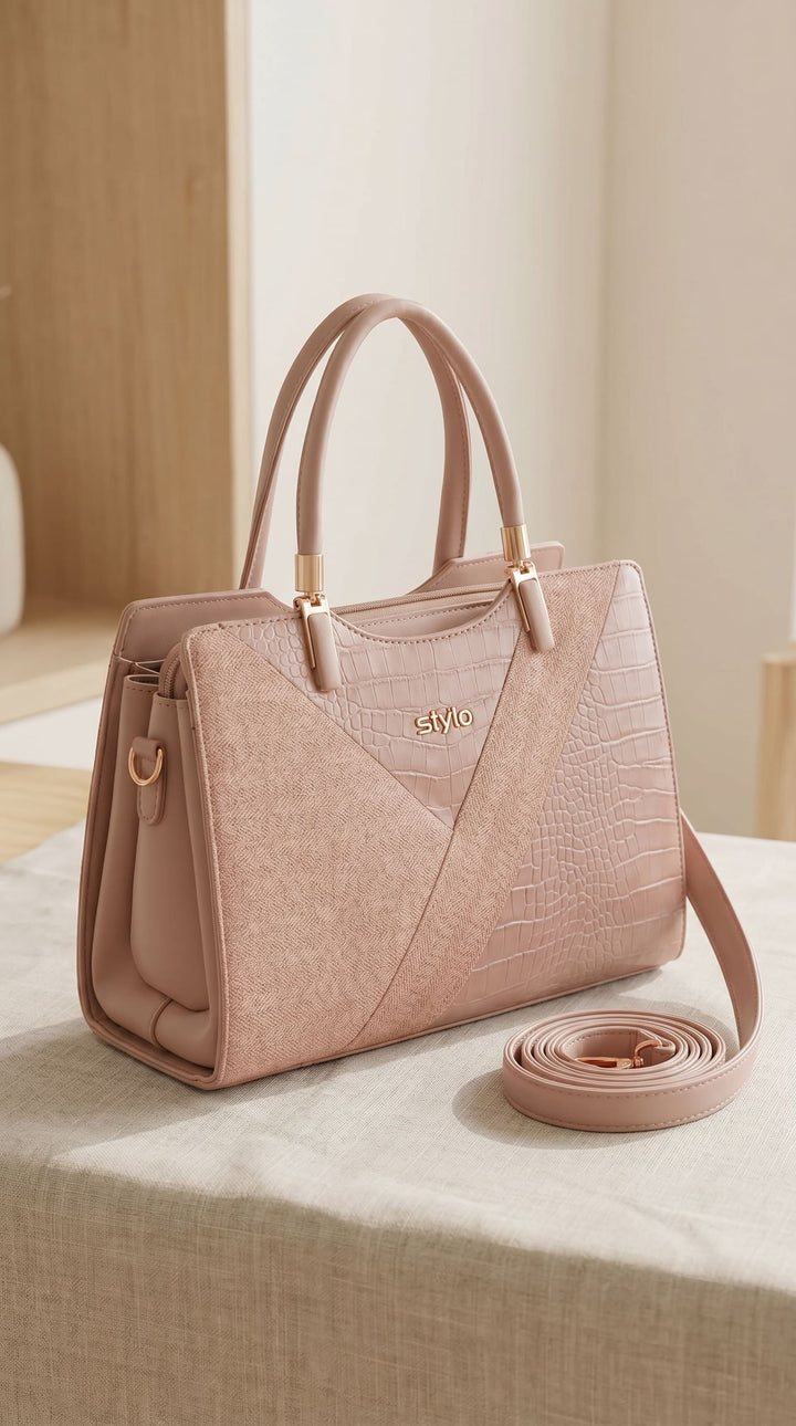 Apricot Formal Hand Bag For Ladies P36568