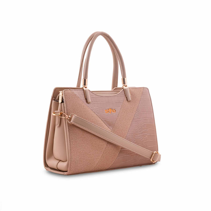 Apricot Formal Hand Bag For Ladies P36568