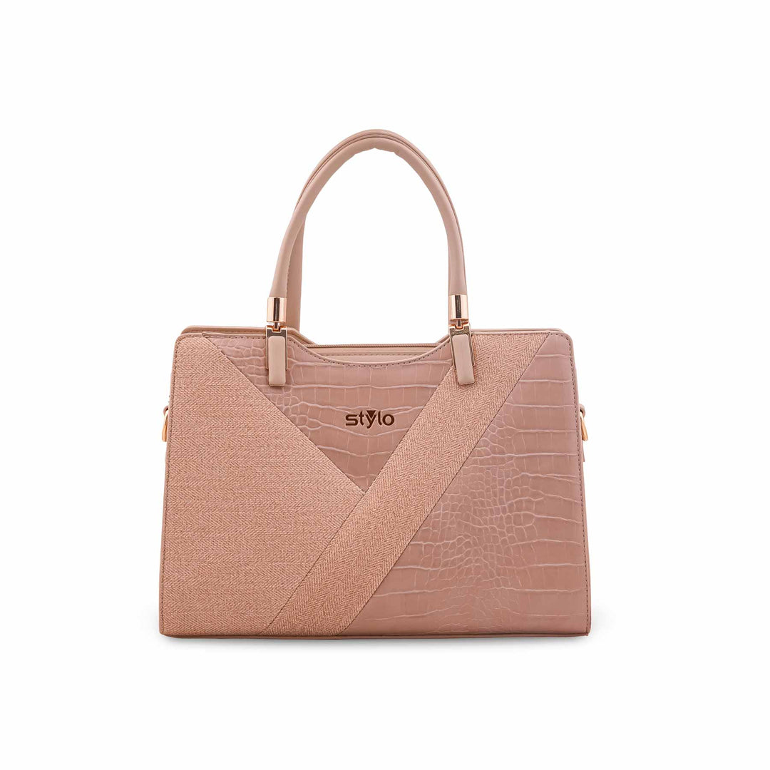Apricot Formal Hand Bag For Ladies P36568