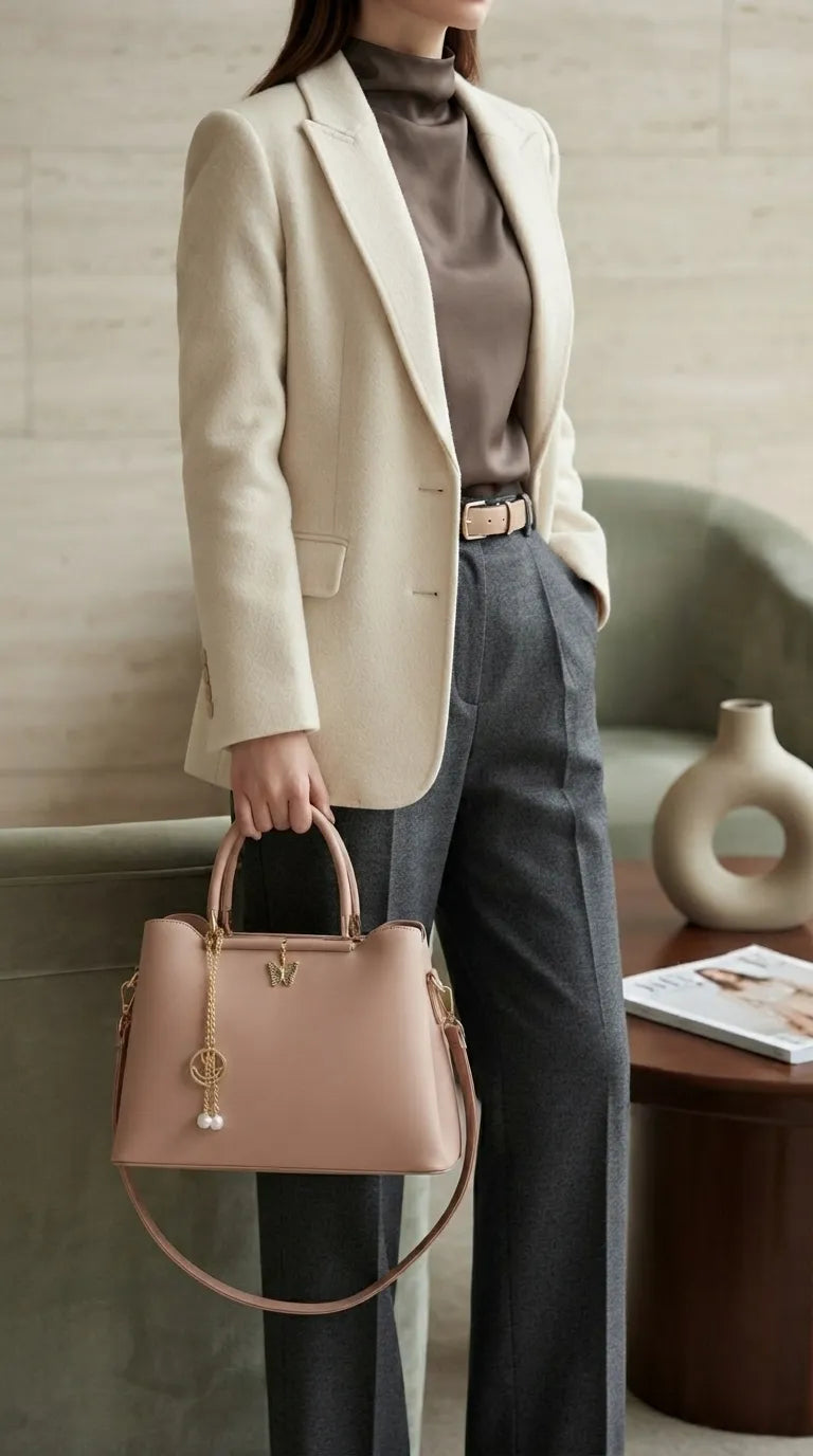 Fawn Formal Hand Bag For Ladies P36570