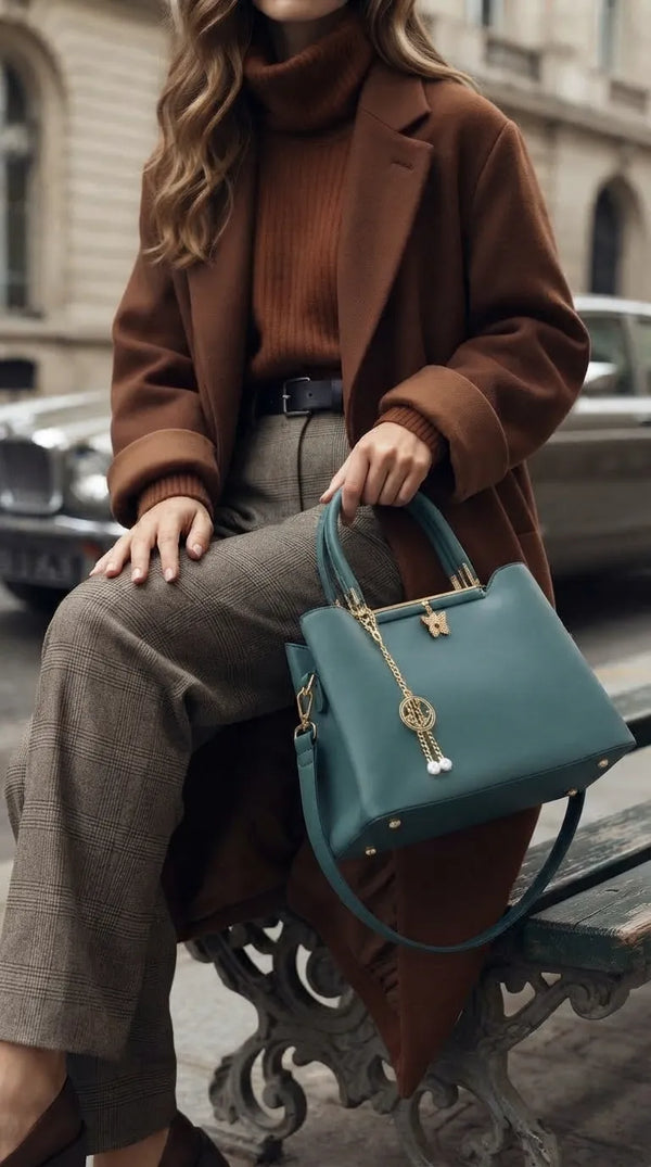 Seagreen Formal Hand Bag For Ladies P36570