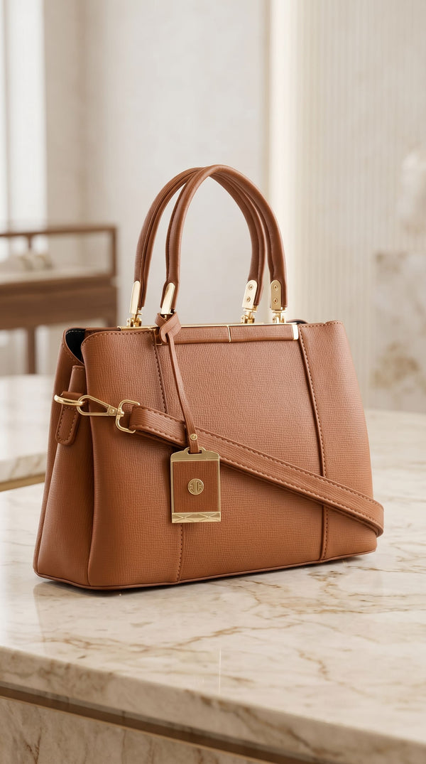 Mustard Formal Hand Bag For Ladies P36573