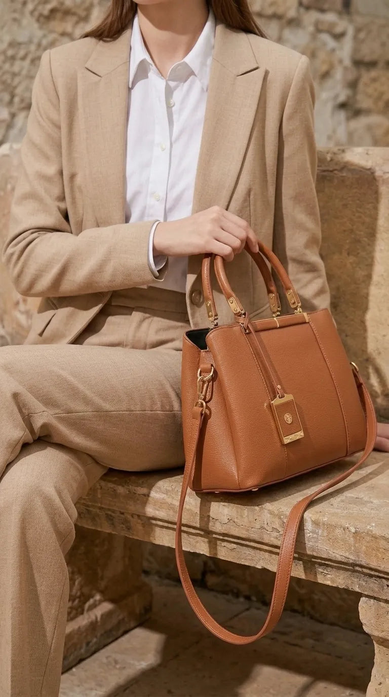 Mustard Formal Hand Bag For Ladies P36573