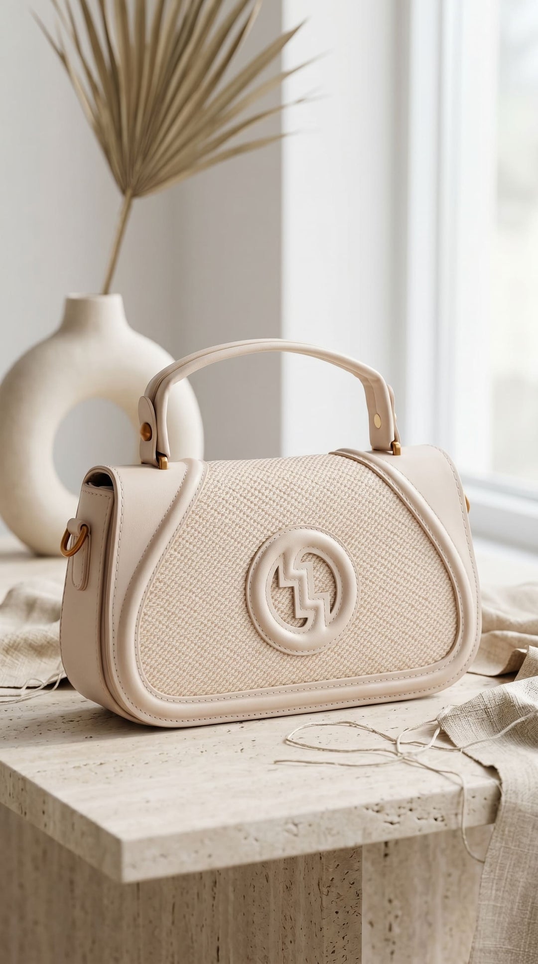 Cream Formal Shoulder Bag For Women P36586