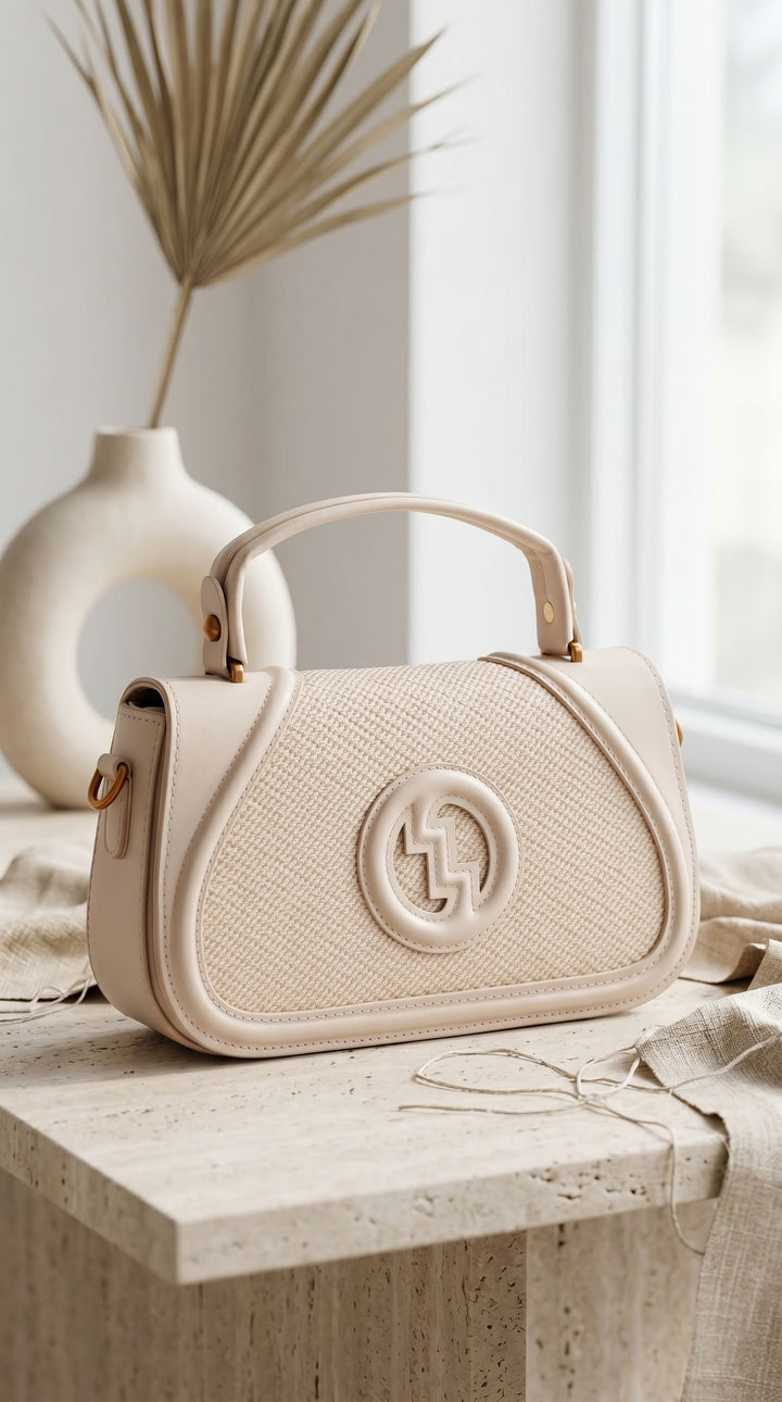 Cream Formal Shoulder Bag For Women P36586