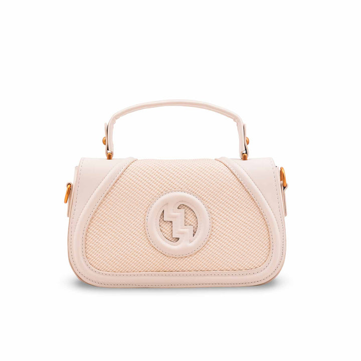 Cream Formal Shoulder Bag For Women P36586