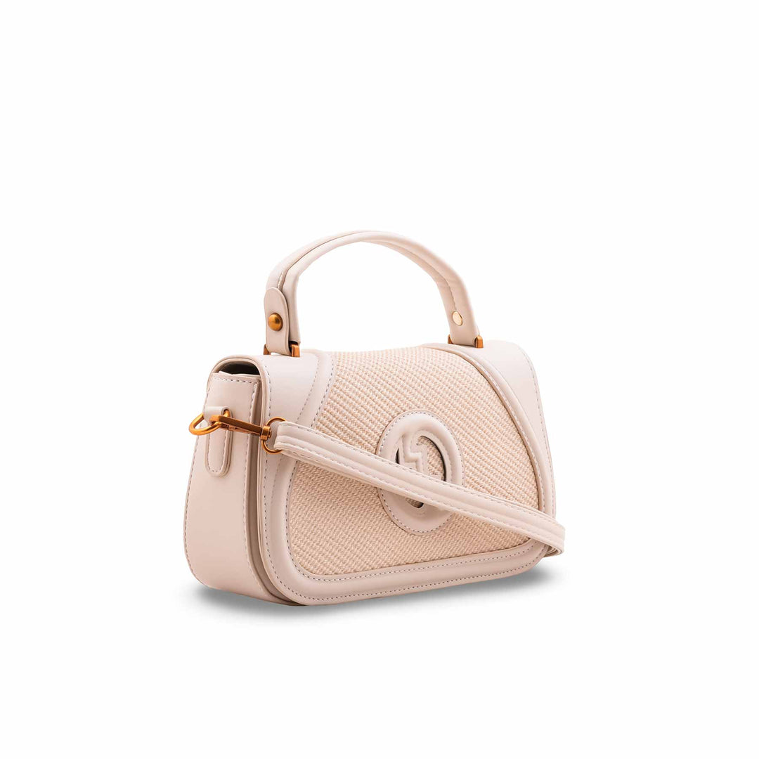 Cream Formal Shoulder Bag For Women P36586