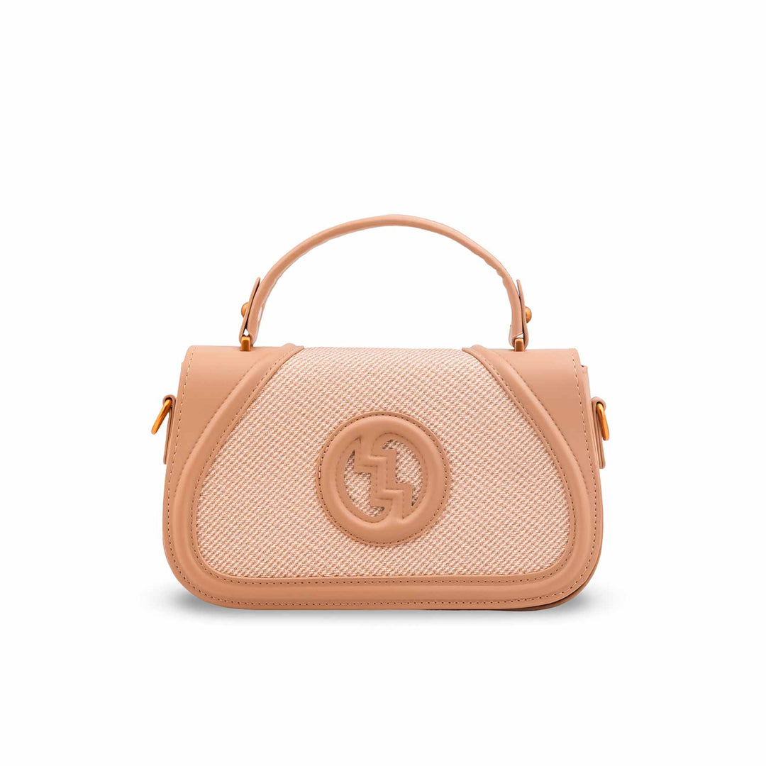 Beige Formal Shoulder Bag For Ladies P36586
