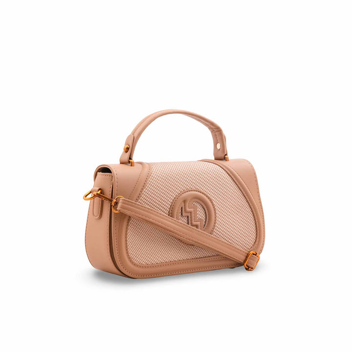 Beige Formal Shoulder Bag For Ladies P36586