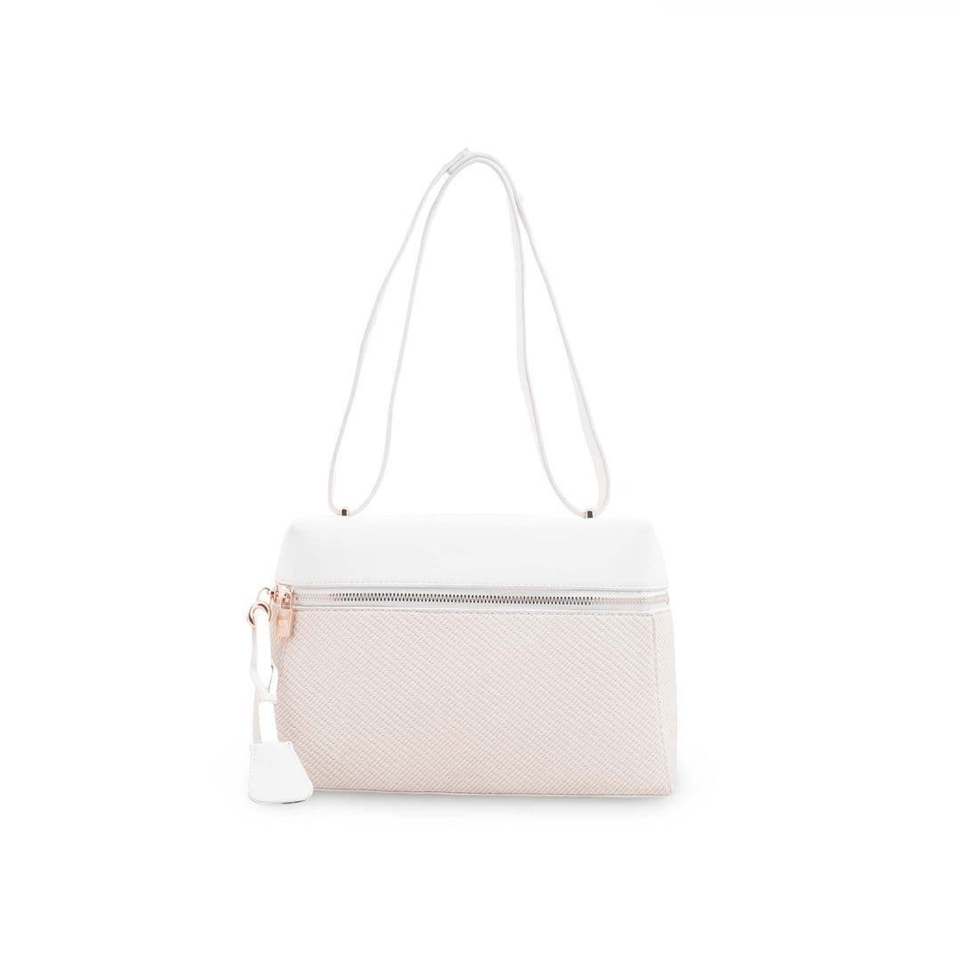 White Formal Shoulder Bag For Ladies P36587