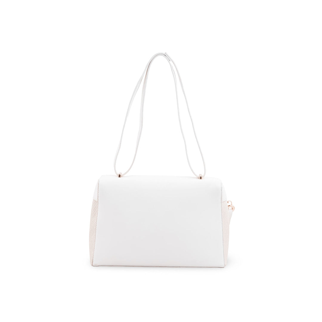 White Formal Shoulder Bag For Ladies P36587