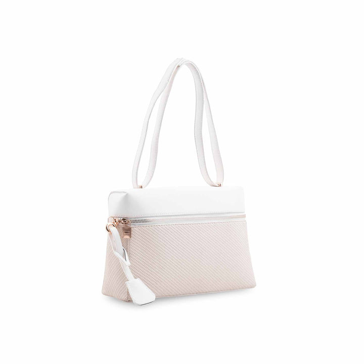 White Formal Shoulder Bag For Ladies P36587