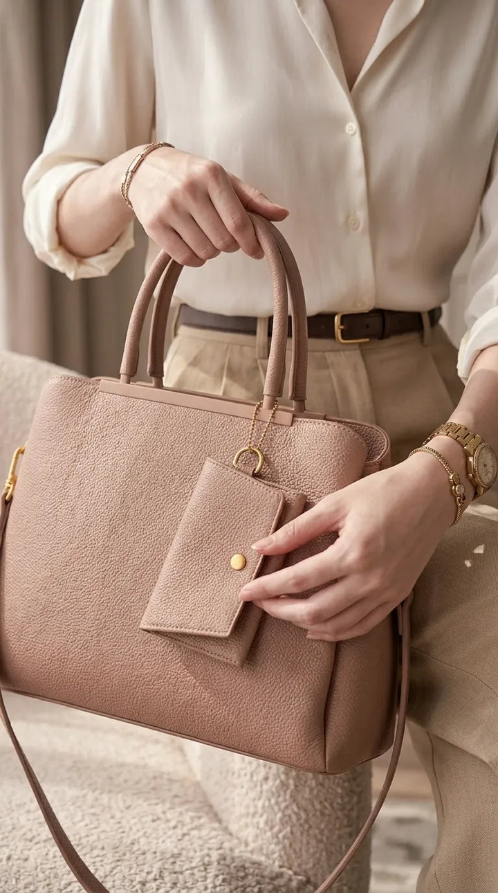 Fawn Formal Hand Bag For Ladies P36597