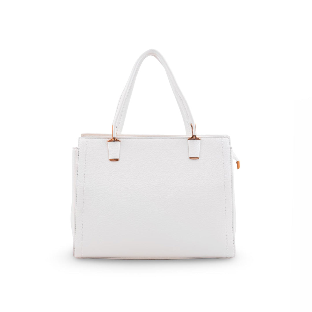White Formal Hand Bag For Ladies P36600