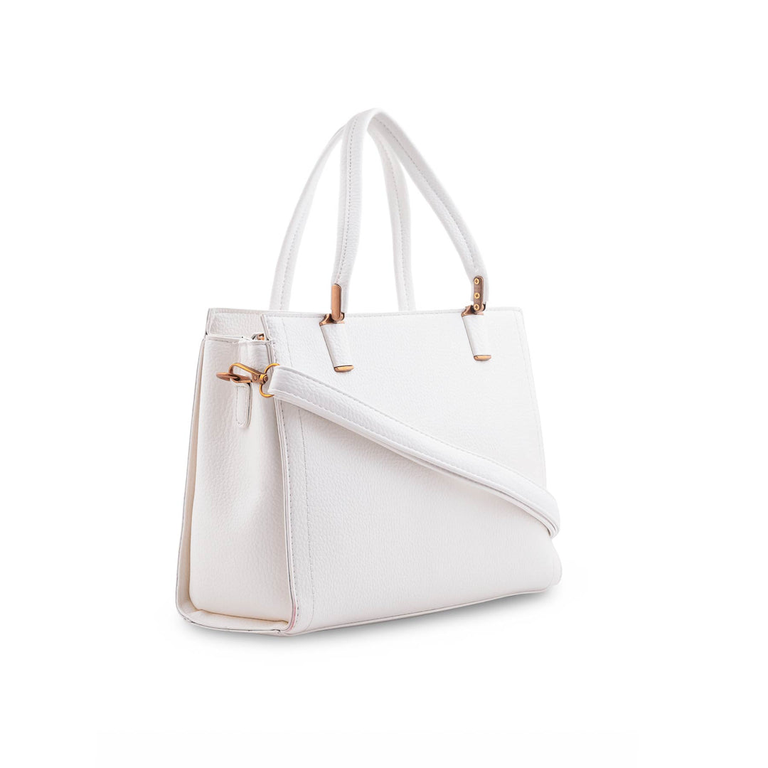 White Formal Hand Bag For Ladies P36600