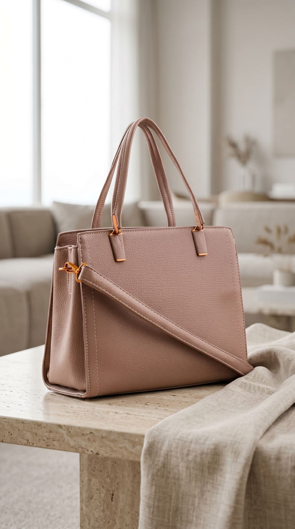 Beige Formal Hand Bag For Ladies P36600