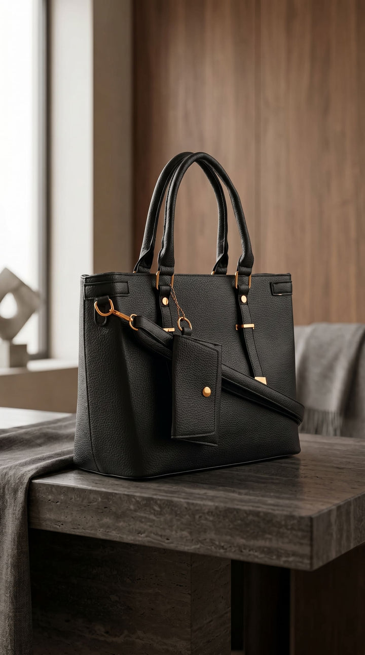 Black Formal Shoulder Bag For Women P36601