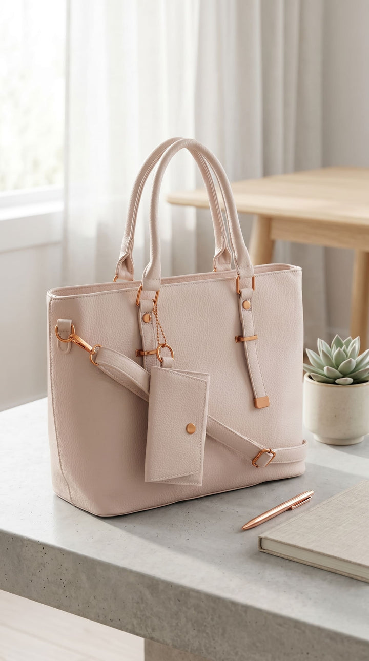 Beige Formal Shoulder Bag For Women P36601