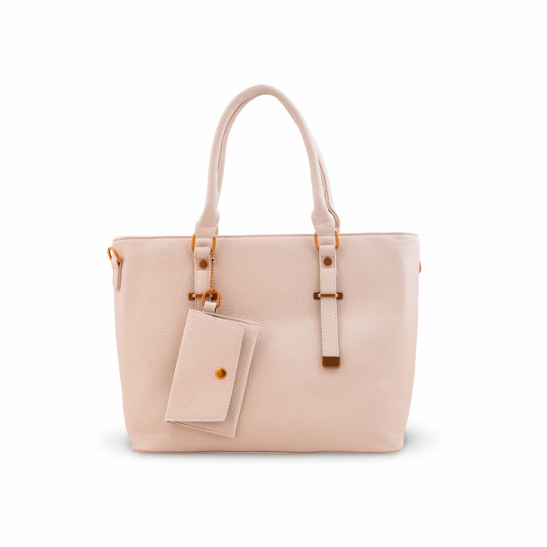 Beige Formal Shoulder Bag For Women P36601