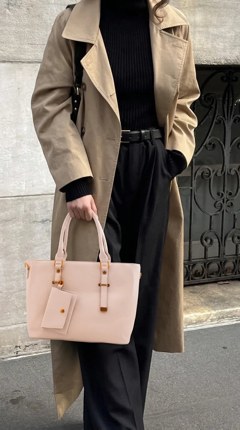 Beige Formal Shoulder Bag For Women P36601