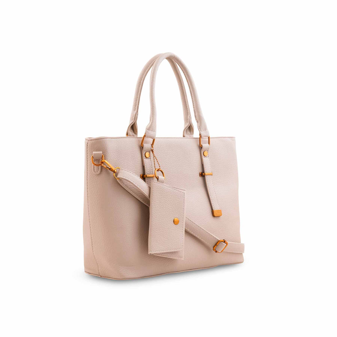 Beige Formal Shoulder Bag For Women P36601