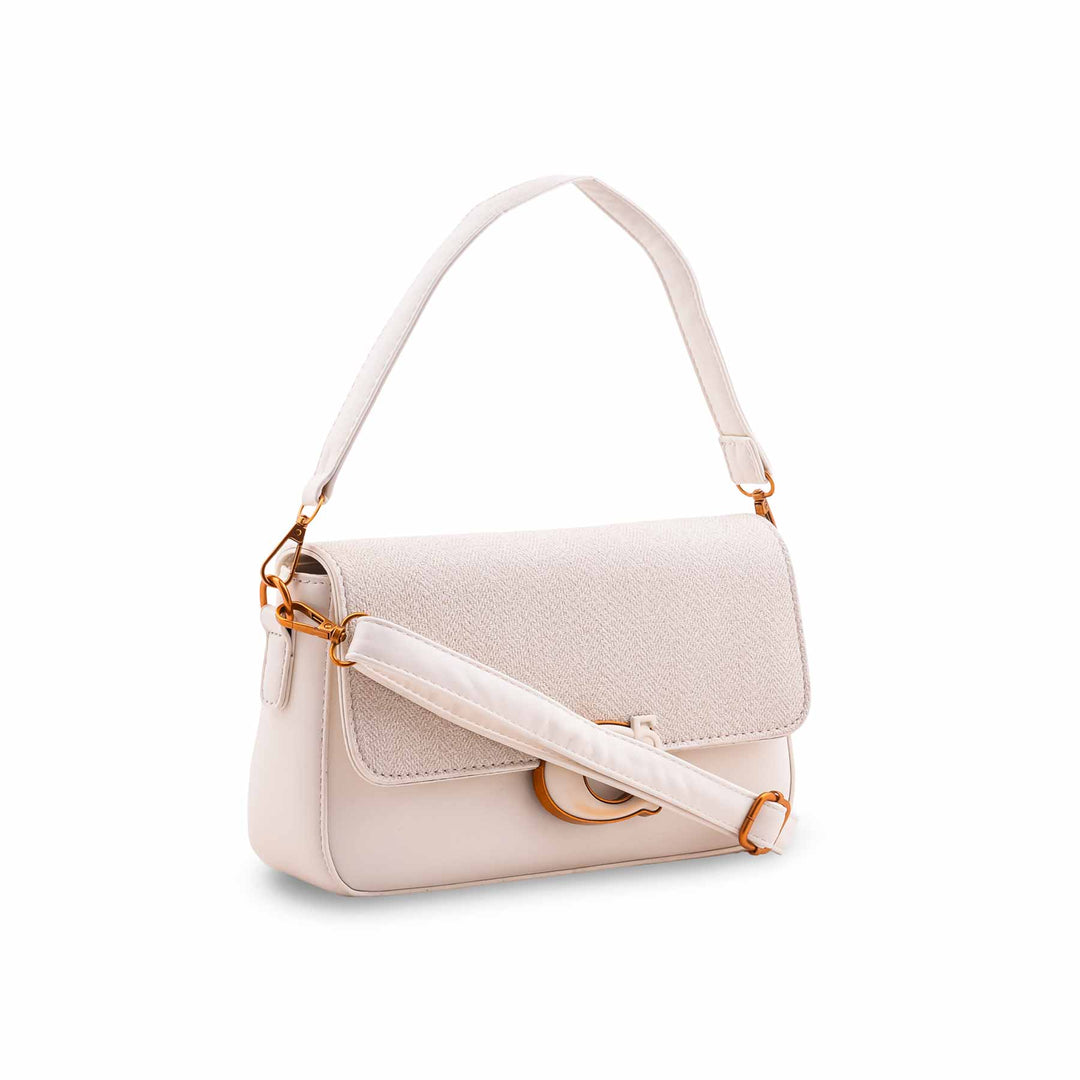 Beige Formal Shoulder Bag For Ladies P36608